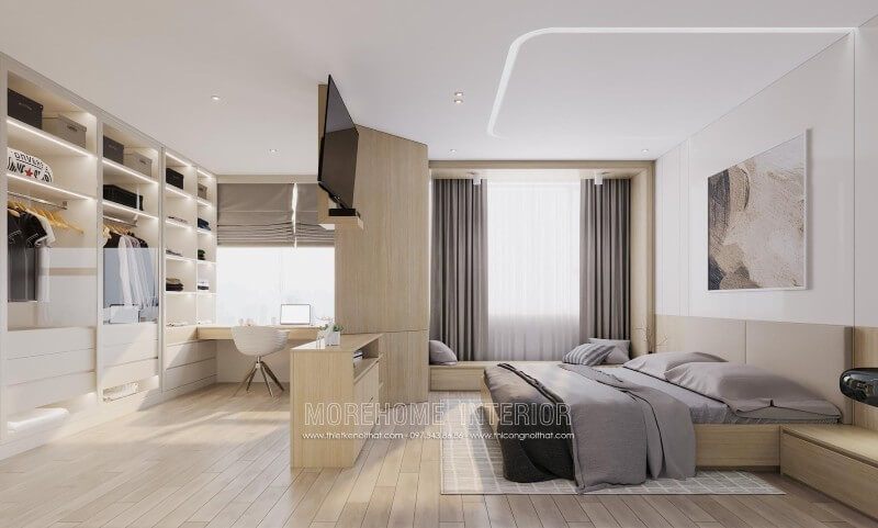 Giường ngủ gỗ công nghiệp thiết kế hiện đại