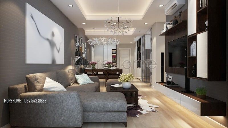Bức tranh nghệ thuật với họa tiết đơn giản nhưng lại có sức hút mãnh liệt. Đây chính là điểm nhấn chính cho không gian phòng khách